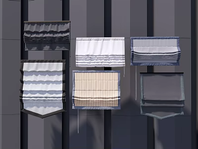 Various Curtain Styles With Different Textures And Patterns For Home Decor 3d model