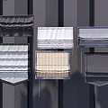 Various Curtain Styles With Different Textures And Patterns For Home Decor 3d model