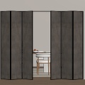 Modern Folding Door Balcony Folding Door Partition Door Folding Door Kitchen Folding Door Solid Wood Folding Door 3d model