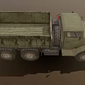 Old Green Rusty Vintage Truck With Weathered Body And Large Cargo Bed