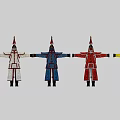 Traditional Ancient Soldier Clothing With Pointed Hats In Multiple Colors