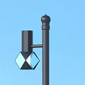 Outdoor Light With Black Metal Pole Modern Design LED Lighting For Garden Pathway