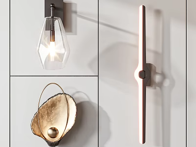 Modern Wall Lamps With Glass Shade And Metal Frame For Contemporary Home Decor 3d model