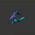 Vibrant Blue Purple Gradient Lily Flower With Shiny Petals On Dark Background