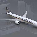 Singapore Airlines Commercial Airplane Featuring White And Gold Livery Exterior Design