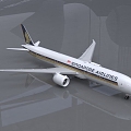 Modern aircraft Singapore Airlines Boeing aircraft 3d model