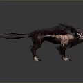 Game Movie Character Design Of Furry Wolf With Tattered Skin And Red Textures