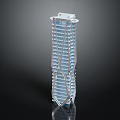 Modern Skyscraper Architectural Design With Glass Facade Metallic Frame And Unique Structure 3d model