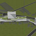 Aerial View Planning of Modern Urban District with High Rise Buildings and Green Areas
