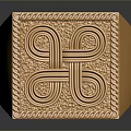 Gold Square Men's Ring With Intricate Ornate Pattern And Detailed Design