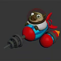Modern game character dog toy rocket cartoon dog 3d model