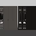 Modern Two Tone Wardrobe Design With Glass And Solid Doors Hanging Rails And Drawers