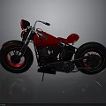 Vintage Red Motorcycle With Black Wheels Leather Seat And Chrome Handlebar