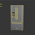 Sleek Stainless Steel Double Door Refrigerator With Bottom Freezer Drawer And Ice Maker
