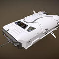 Futuristic White Spaceship With D2 Identifier Streamlined Design Windows And Thrusters 3d model