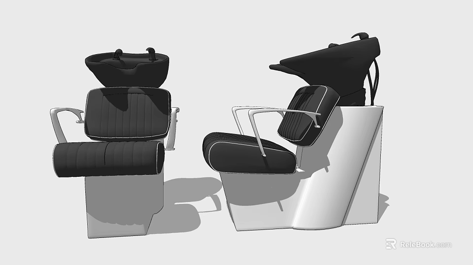 Modern Black Leather Massage Chair With Ergonomic Design And Comfortable Armrests 3d model 