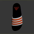Adidas White Slides With Red Stripes And Black Sole For Comfortable Casual Wear