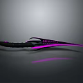 Futuristic Sci Fi Weapon with Purple Glowing Blade and Black Handle Design