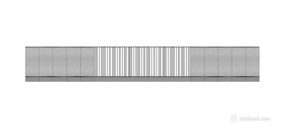 Modern Feature Wall Design With Vertical Stripes And Gray Panel Sections 3d model 