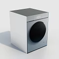 Smart Washing Machine With Modern Design Silver Body And Black Circular Door