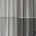 Textured Gray Curtains With Woven Patterns And Various Tone Panel Design For Home Decor 3d model
