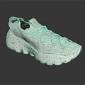 White Shoes with Knit Upper Thick Speckled Sole and Lace Up Design for Modern Wear