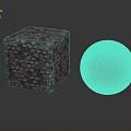 Handmade Wood Stone Cube And Sphere With Intricate Natural Texture Design