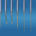 Medical Instruments With Transparent Handles And Metal Tips In Various Shapes