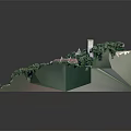 Modern Detailed Landscape Model with Lush Woodland Buildings and Winding Paths