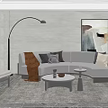 Modern Sofa Coffee Table Combination Special-shaped Sofa Coffee Table Combination 3d model