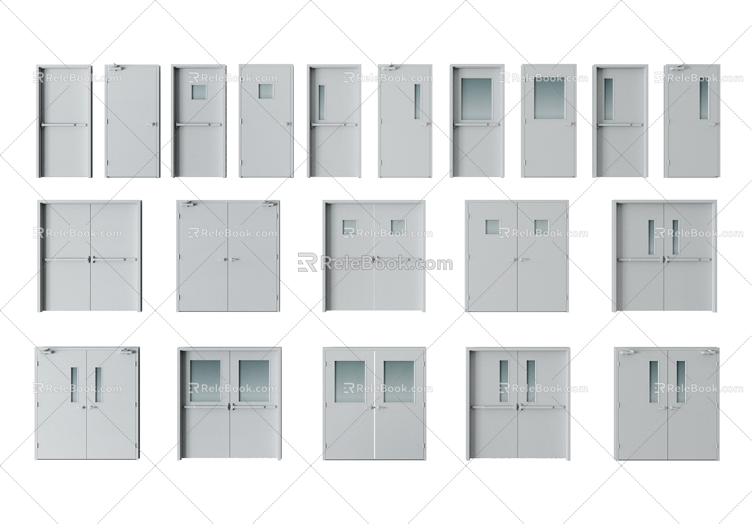 Modern fire door 3d model