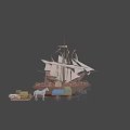 Decorative Sailboat Models In Various Sizes Featuring White Sails And Wooden Hulls
