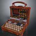 Open Suitcase Weapon Interior With Electronic Components Buttons And Knobs Design 3d model