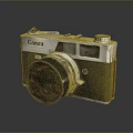 Canon Vintage Film Camera With Classic Black Silver Body And Detachable Lens