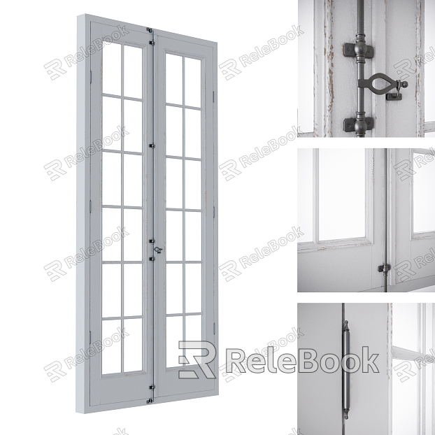 Industrial LOFT double door balcony door model