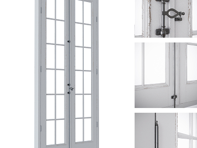 Industrial LOFT double door balcony door model