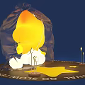Illuminated Star Shaped Inflatable with Clouds and Small Stars for Go Slow Festival