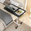 Functional Mobile Desk with Laptop Pen Glass and Magazine