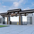 new chinese style gate 3d model