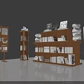 Modern Photo Spot With Wooden Bookshelves Books And Easel In Open Space