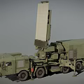 Military Green Functional Vehicle Equipped with Large Radar Antenna and Truck Chassis for Military Surveillance