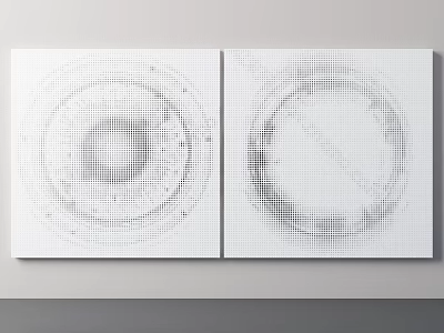 Stylish White Wainscoting Panels with Circular Dot Patterns for Interior Wall Design 3d model