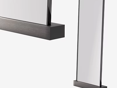 Modern Full Length Floor Mirror With Sleek Black Metal Frame And Minimalist Design 3d model