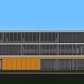 Modern Industrial Factory Building Multi-storey Factory Building Modern Factory Building Square Factory Building Multi-storey Office 3d model