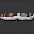 Colorful Striped Sofa Stool Cushion With Red Yellow Blue White Black Colors