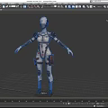 Game Movie Character Robotic Design With Silver White Armor And Metallic Details