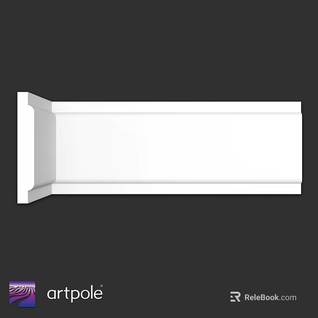 White Decorative Architectural Molding with Clean Lines for Interior Use 3d model 