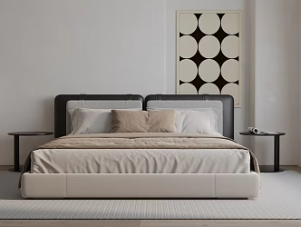 Modern Double Bed 3d model