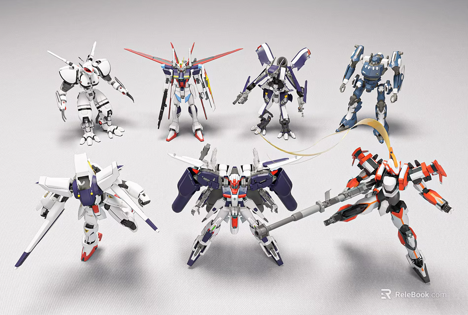 Smart Machines Assorted Mechanical Models With Detailed Designs And Vibrant Colors 3d model 