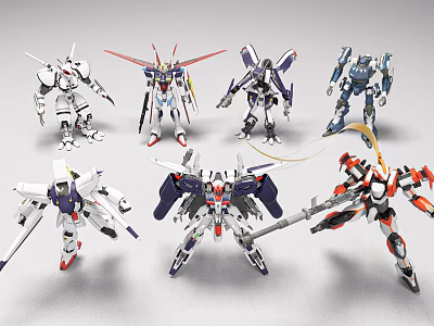 Smart Machines Assorted Mechanical Models With Detailed Designs And Vibrant Colors 3d model